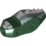Creature Body Part, Dragon Torso with Metallic Silver Dorsal Scales Pattern (Dark Green)