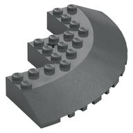 Brick Round Corner 10 x 10 with Slope 33° Edge, Axle Hole, Facet Cutout (Dark Bluish Gray)