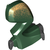 Creature Body Part, Dragon Leg, Right with Black Claws and Metallic Gold Hip Print (Dark Green)