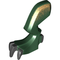 Creature Body Part, Dragon Leg, Left with Black Claws and Metallic Gold Hip Print (Dark Green)