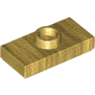Plate Special 1 x 2 with 1 Stud with Groove (Jumper) (Pearl Gold)