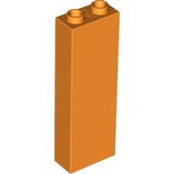 Brick 1 x 2 x 5 with Blocked Open Studs and Bottom Stud Holder with Asymmetric Ridges (Orange)
