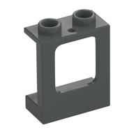 Window 1 x 2 x 2 Plane, Hollow Studs, Single Hole Top and Bottom for Glass (Dark Bluish Gray)