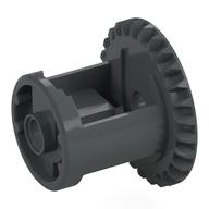 Technic Gear Differential with Inner Tabs and Closed Center, 28 Bevel Teeth [Beveled Edge] (Dark Bluish Gray)