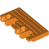 Hinge Train Gate 2 x 4 Locking Dual 2 Fingers with Rear Reinforcements, 9 Teeth (Orange)