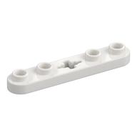 Technic Plate 1 x 5 with Smooth Ends, 4 Studs and Centre Axle Hole (White)