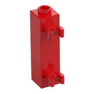 Brick Special 1 x 1 x 3 with 2 Clips Vertical [Hollow Stud, Open O Clips] (Red)