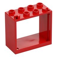 Window 2 x 4 x 3 Frame with Hollow Studs (Red)