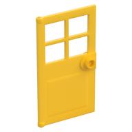 Door 1 x 4 x 6 with 4 Panes and Stud Handle (Yellow)