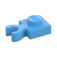 Plate Special 1 x 1 with Clip Vertical [Thick Open O Clip] (Medium Blue)