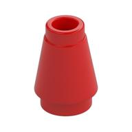 Cone 1 x 1 [Top Groove] (Red)
