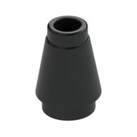 Cone 1 x 1 [Top Groove] (Black)