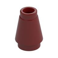 Cone 1 x 1 [Top Groove] (Dark Red)