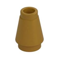 Cone 1 x 1 [Top Groove] (Pearl Gold)