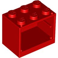 Cupboard 2 x 3 x 2 with Solid Studs (Red)
