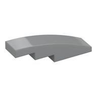 Brick Curved 4 x 1 No Studs [Stud Holder with Asymmetric Ridges] (Light Bluish Gray)