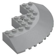Brick Round Corner 10 x 10 with Slope 33° Edge, Axle Hole, Facet Cutout (Light Bluish Gray)