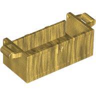 Treasure Chest Bottom with Rear Slots, with Groove (Metallic Gold)