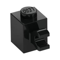 Brick Special 1 x 1 with Clip Horizontal (Black)