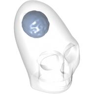 Minifig Head Special, Crystal Skull with Dark Blue Brain Pattern (Trans-Clear)