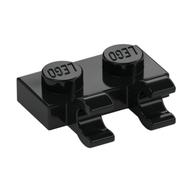 Plate Special 1 x 2 with Clips Horizontal [Thick U-Clips] (Black)