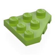 Wedge Plate 3 x 3 Cut Corner (Lime)