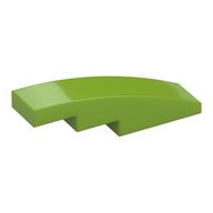 Brick Curved 4 x 1 No Studs [Stud Holder with Asymmetric Ridges] (Lime)