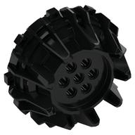 Wheel Hard Plastic with Small Cleats and Flanges (Black)