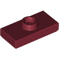 Plate Special 1 x 2 with 1 Stud with Groove (Jumper) (Dark Red)