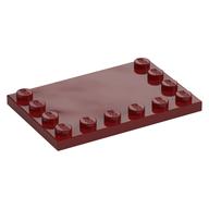 Plate Special 4 x 6, Studs on 3 Edges (Dark Red)