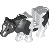 Animal, Cow with Black Spots Print (White)