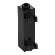 Brick Special 1 x 1 x 3 with 2 Clips Vertical [Hollow Stud, Open O Clips] (Black)