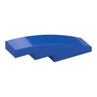 Brick Curved 4 x 1 No Studs [Stud Holder with Asymmetric Ridges] (Blue)