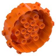 Wheel Hard Plastic with Small Cleats (Orange)