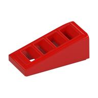 Brick Sloped 18° 2 x 1 x 2/3 with 4 Slots / Grate (Red)