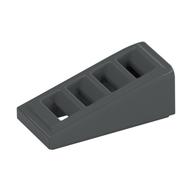 Brick Sloped 18° 2 x 1 x 2/3 with 4 Slots / Grate (Dark Bluish Gray)