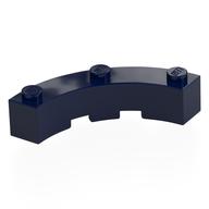 Brick Round Corner 4 x 4 Macaroni Wide with 3 Studs (Dark Blue)