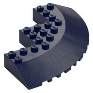 Brick Round Corner 10 x 10 with Slope 33° Edge, Axle Hole, Facet Cutout (Dark Blue)