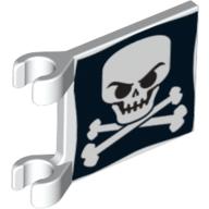 Flag 2 x 2 Square with Evil Skull and Crossbones Print (White)