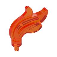Flame / Headwear Accessory Plume / Feather, Triple Point (Trans-Neon Orange)