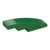 Brick Curved 4 x 1 No Studs [Stud Holder with Asymmetric Ridges] (Green)