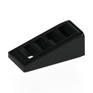 Brick Sloped 18° 2 x 1 x 2/3 with 4 Slots / Grate (Black)