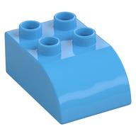 Duplo Brick 2 x 3 with Curved Top (Medium Blue)