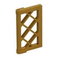 Window 1 x 2 x 3 Pane Latticed with Thick Corner Tabs (Pearl Gold)