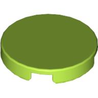 Tile Round 2 x 2 with Bottom Cross (Lime)