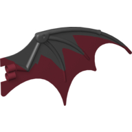 Creature Body Part, Dragon Wing 19 x 11 with Marbled Black Pattern (Dark Red)