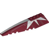 Brick Wedged, Curved 12 x 3 Left with White Stripe and Starburst Print (Dark Red)