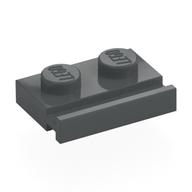 Plate Special 1 x 2 with Door Rail (Dark Bluish Gray)