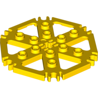 Technic Plate Rotor 6 Blade with Clip Ends Connected [aka Water Wheel] - Hollow Studs (Yellow)