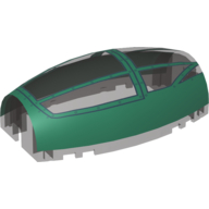 Windscreen 10 x 6 x 3 Bubble Canopy Double Tapered with Dark Green Cockpit Cover Print (Trans-Brown)